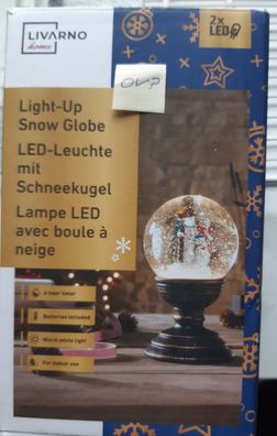 Livarno Home Schneekugel LED mit 3 Schneemännern warmweiß