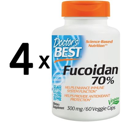 4 x Fucoidan 70%, 300mg - 60 vcaps