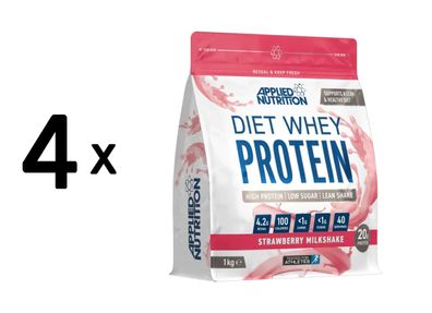 4 x Applied Nutrition Diet Whey (1000g) Strawberry Milkshake