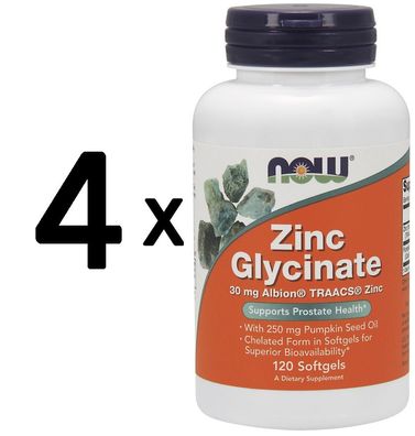 4 x Zinc Glycinate - 120 softgels