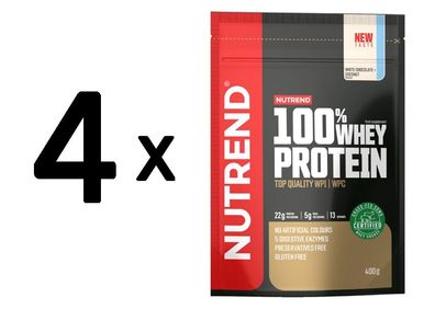 4 x 100% Whey Protein, White Chocolate + Coconut - 400g