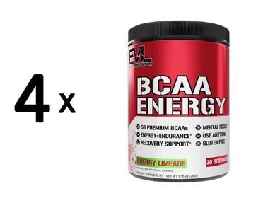 4 x EVL Nutrition BCAA Energy (30 serv) Cherry Limeade