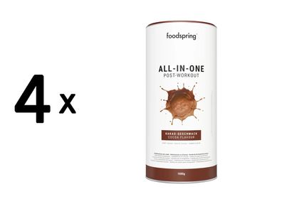 4 x foodspring Post-Workout All-in-One (1000g) Cocoa