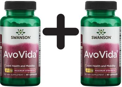 2 x AvoVida, 300mg Maximum Strength - 60 caps