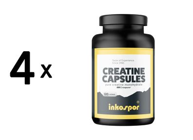 4 x Inkospor Creatine Caps (120) Unflavoured