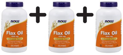 3 x Flax Oil, 1000mg - 250 softgels