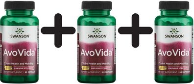 3 x AvoVida, 300mg Maximum Strength - 60 caps