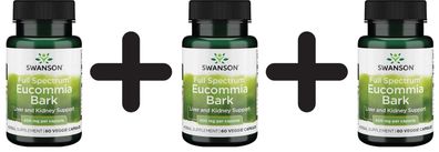 3 x Full Spectrum Eucommia Bark, 400mg - 60 vcaps