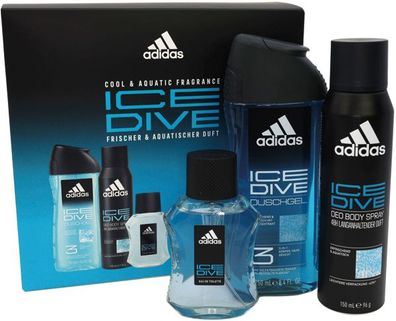 Adidas Set Ice Drive behend aus 1 EDT 1 Deo Spray 1Duschgel