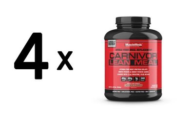 4 x MuscleMeds Carnivor Lean Meal, Chocolate Fudge - 1948g