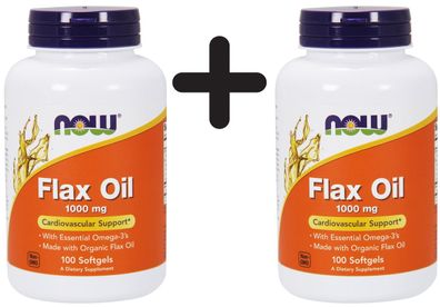 2 x Flax Oil, 1000mg - 100 softgels