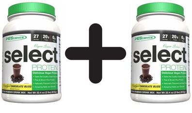 2 x PEScience Select Protein Vegan Series, Chocolate Peanut Butter - 918g