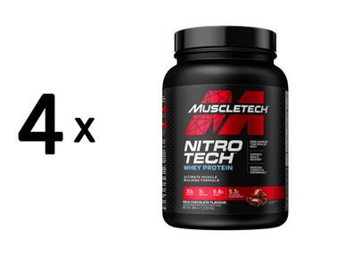 4 x Muscletech Performance Series Nitro-Tech (2lbs) Milk Chocolate