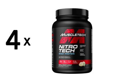 4 x Muscletech Performance Series Nitro-Tech (2lbs) Vanilla