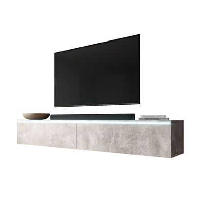 Furnix TV-Kommode Lowboard Barcello 180cm TV-Schrank Loft Design ohne LED Beton