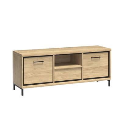 FURNIX TV-Kommode Mediolane M-12 TV-Schrank Lowboard mit Metallfüße Hickory