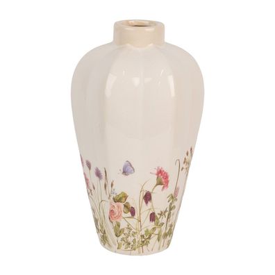 Clayre & Eef Vase Ø 17x30 cm Beige Rosa Keramik (Gr. Ø 17x30 cm)