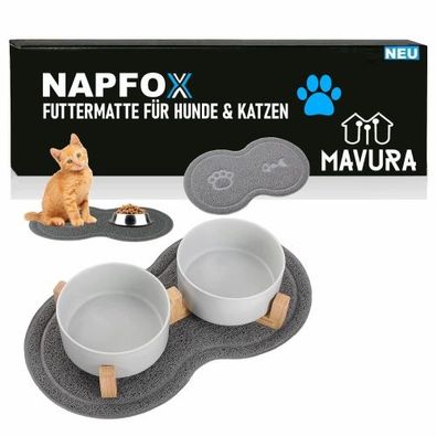 NAPFOX Napfunterlage Futtermatte Matte Wasserdicht Rutschfest für Hund Katze