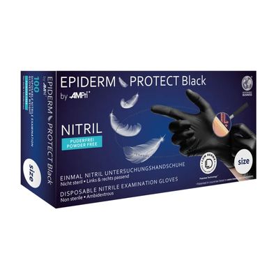 Epiderm Protect Black by MED-COMFORT, Nitril-Untersuchungshandschuh, puderfrei, schwa