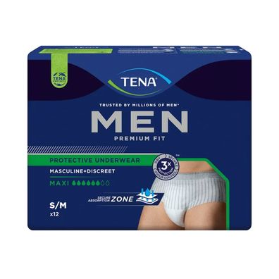 4x TENA Men Active Fit Pants Maxi Inkontinenzpants Gr. S/M | Packung (12 Stück)