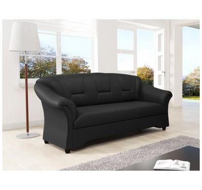 FURNIX Elegantes Sofa MORTI III Eco-Leder D8 Schwarz