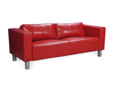 FURNIX Elegantes Sofa Valissa III Eco-Leder mit Kissen MG7