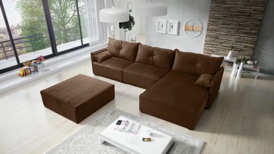 FURNIX Polstercouch ELONE SYSTEM 2 Schlafsofa ohne Sitzbanke VLT14 Braun