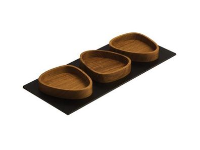 Servier Tablett Serving Tray Set Curve (44x18,5cm) Oak/Bull - LindDNA