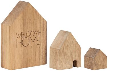 Holzhaus Akazienholz 3er Set Räder Design