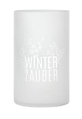 Windlicht "Winterzauber " Glas Kerzenhalter - Räder Design