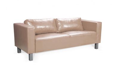 FURNIX Elegantes Sofa Valissa III Eco-Leder mit Kissen MG2