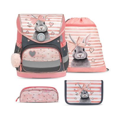 Belmil Compact ergonomisches Schulranzen-Set 4-teilig "Little Bunnies" mit Brustgu