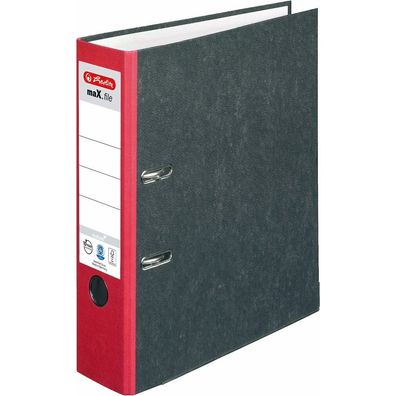 herlitz maX. file nature Ordner rot marmoriert Karton 8,0 cm DIN A4