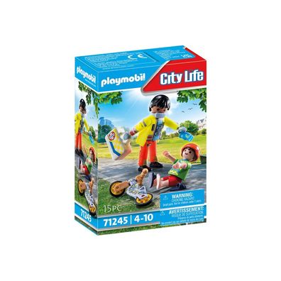 Playmobil 71245 City Life - Sanitäter mit Patient, Konstruktionsspielzeug