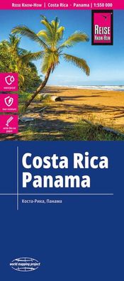 Reise Know-How Landkarte Costa Rica, Panama (1:550.000): reiß- und wasserfe