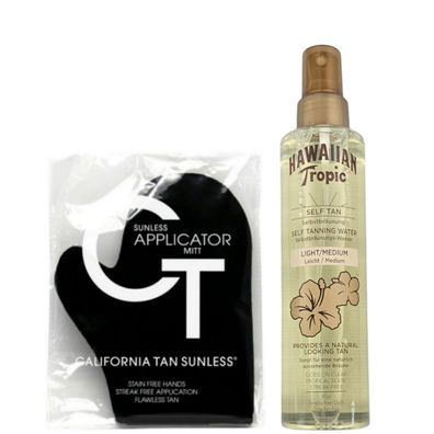 Hawaiian Tropic/Self Tanning Water"Medium" 190ml&CT Sunless Applicator Handschuh