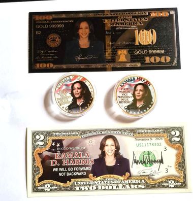 4er Set Kamala Harris / USA Medaille, USA Wahlen 2024/ (MED091124)