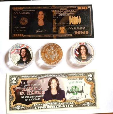 6er Set Kamala Harris / USA Medaille, USA Wahlen 2024/ (MED0911241)