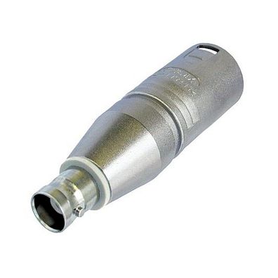 NEUTRIK® Adapter | XLR male/BNC female gerade, nickelfarben