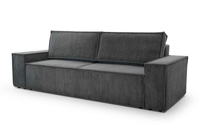 FURNIX Polstersofa Couch Mangussi Armlehnen Bettkasten PSO60 Grau