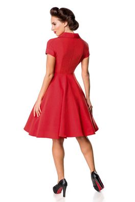 Belsira Vintage Premium Retrokleid, rot, Größe M