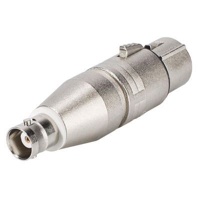 NEUTRIK® Adapter | BNC female/XLR 3-pol female gerade, nickelfarben