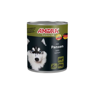 AMORA Dog Dose Fleisch Pur mit Pansen 6 x 800g (6,23€/kg)