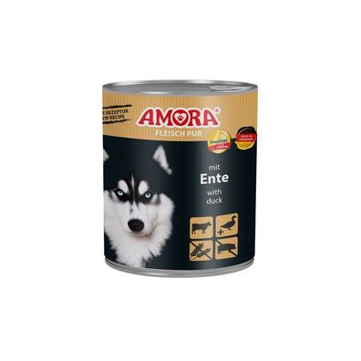 AMORA Dog Dose Fleisch pur mit Ente 12 x 800g (5,20€/kg)