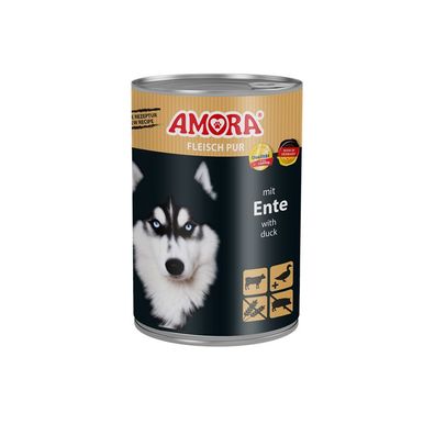 AMORA Dog Dose Fleisch pur mit Ente 12 x 400g (7,48€/kg)