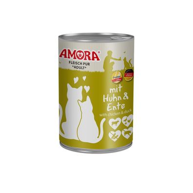 AMORA Cat Dose Fleisch pur Huhn & Ente 6 x 400g (9,13€/kg)