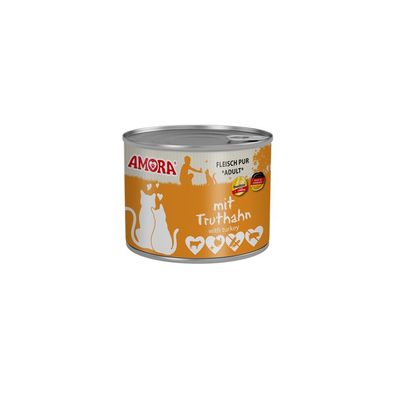 AMORA Cat Dose Fleisch pur Truthahn 6 x 200g (15,75€/kg)