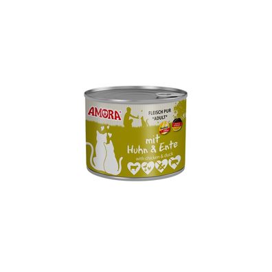 AMORA Cat Dose Fleisch pur Huhn & Ente 12 x 200g (11,63€/kg)