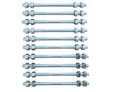 10x Gewindestange M10 Länge 160 mm je 1x Gewinde M10 rechts u. M10 links + 40 Muttern