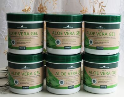 6x250ml Herbamedicus Aloe Vera Gel (50% Aloe Vera Anteil) Feitigkeit regeneriere